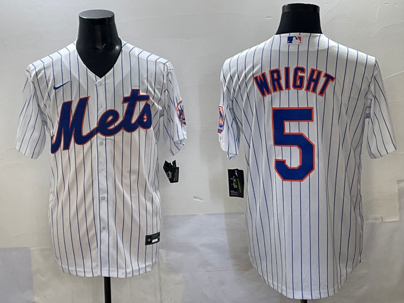 Men 2025 New York Mets #5 Wright white MLB Nike jersey style 4